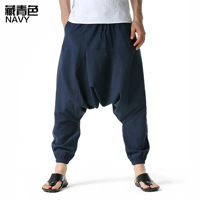Pantalones bombachos de algodón para hombre y mujer, pantalón holgado de  Yoga, estilo bohemio, Hip Hop, ropa de calle