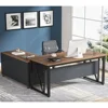 55" Executive Desk with Lateral File Cabinet Modern L-Shaped Computer Desk and Storage Solution 1