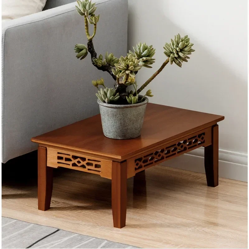 Retro Chinese Coffee Table Natural Bamboo Side Table Living Room Hollow Carved Side Fashion And Beautiful Home Furniture