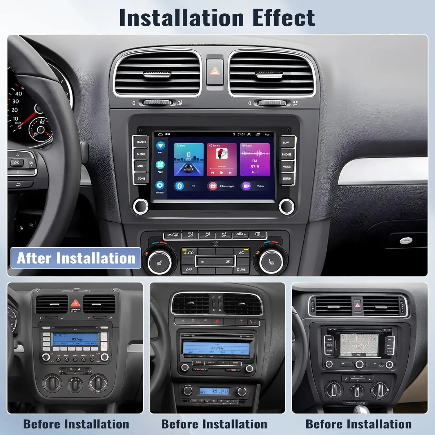7 Touchscreen Car Radio with CarPlay Android Auto FM Backup Camera
