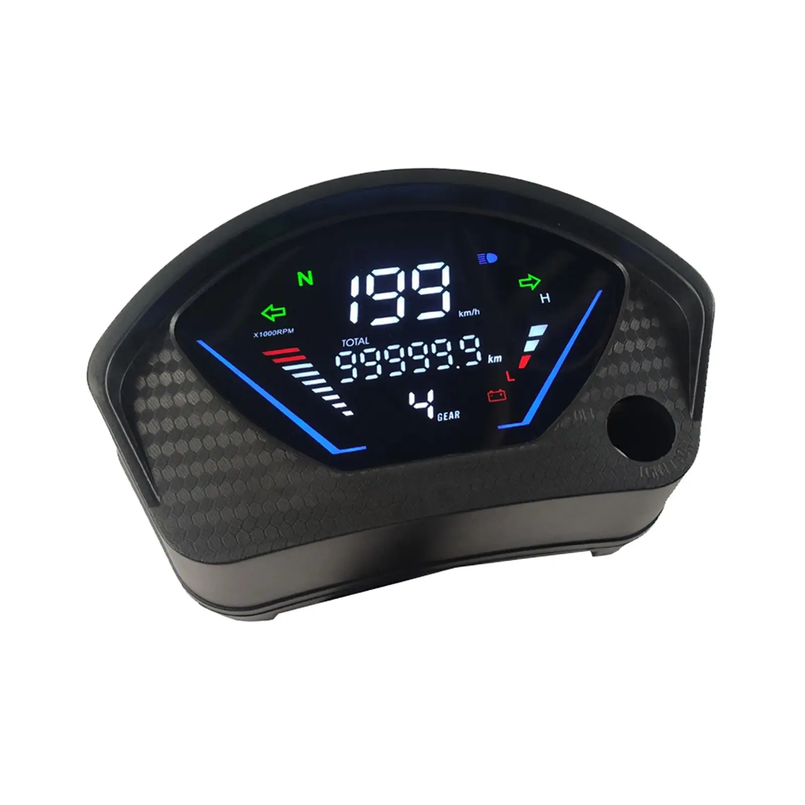 Motorcycle Digital Speedometer 199 Kph MPH Fuel Level Display Multipurpose for