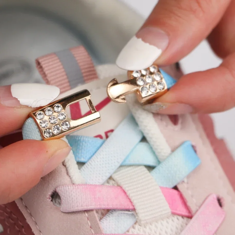 Schuhs chnalle keine Schnürsenkel elastische Schnürsenkel Turnschuhe Diamant Kreuz schlösser Schnürsenkel ohne Krawatten Kinder Erwachsene keine Krawatte Schnürsenkel Schnürsenkel