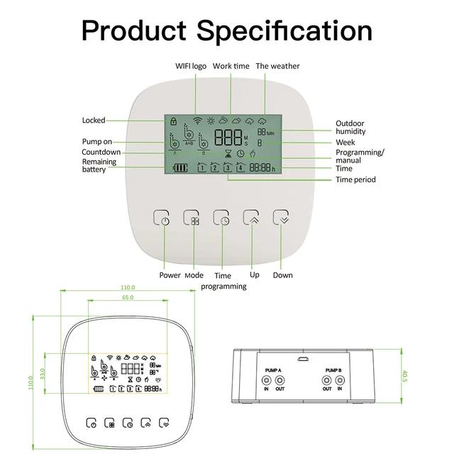 Wifi Tuya Intelligens Otthoni Öntözési Időzítő Töltő Alkalmazás Automatikus Mikroprip Öntözőrendszer Kettős Szivattyú Öntöző Kapcsoló - Image 6