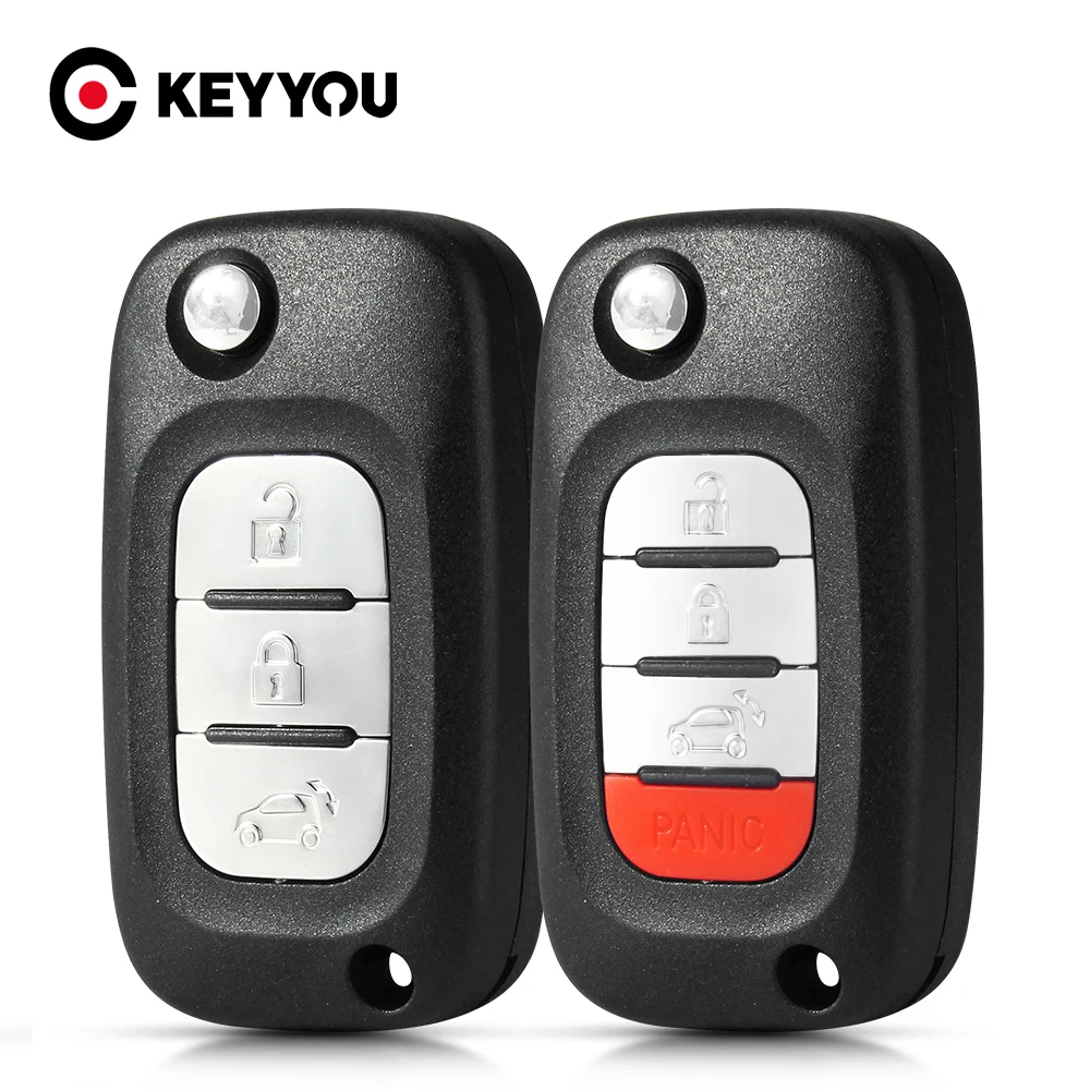 

KEYYOU Free Shipping 3/4 Buttons Folding Car Key Case Cover Fob for Mercedes Benz Smart Fortwo 453 Forfour 2015 2016 2017 Key