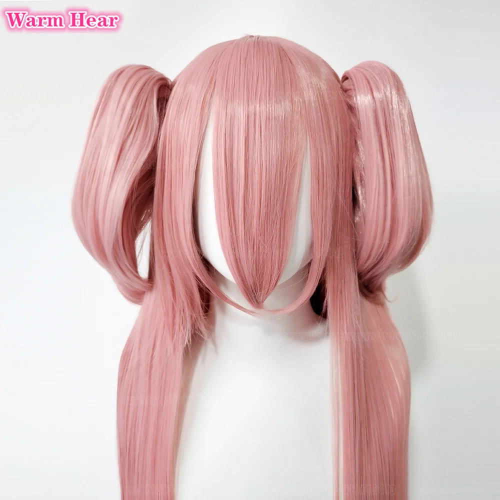 �ִϸ��̼� Puella ���� Madoka Magica �ڽ����� Kaname Madoka Wig Long Pink Madoka Kaname Wigs ������ �ռ� �Ӹ� + ���� ĸ