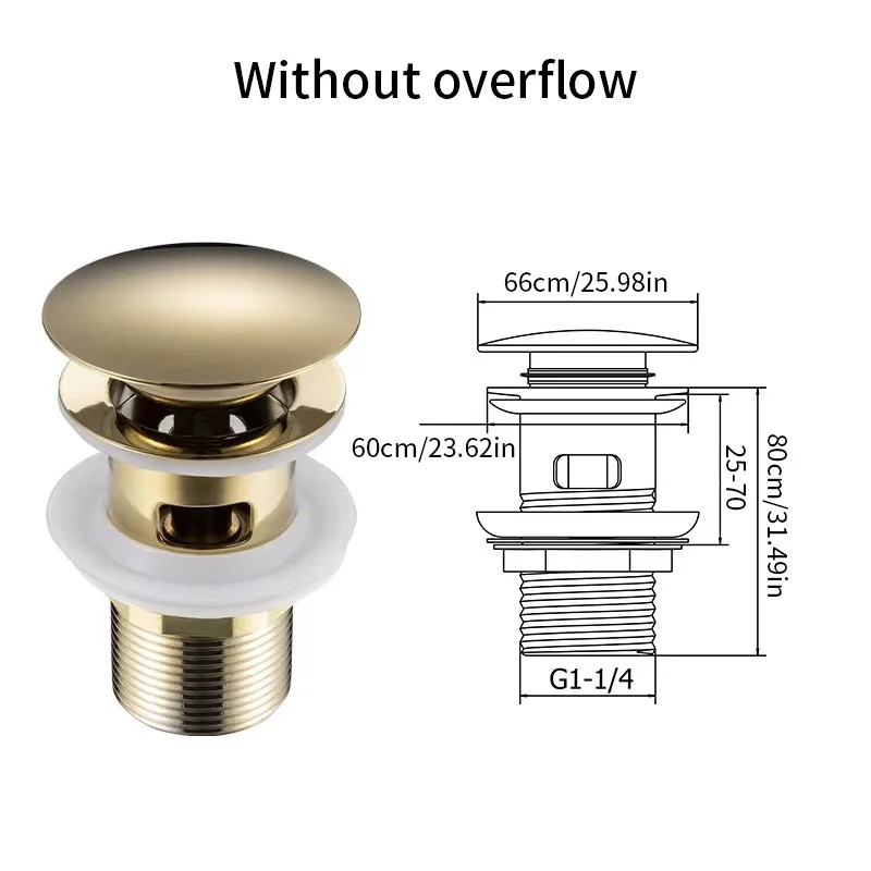Universal Easy-Clean Pop-Up Sink Drain with Anti-Clog Strainer and Overflow