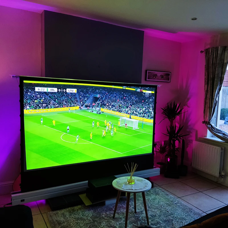 

Электрический напольный проектор 4k UST 100/120 дюйма с функцией регулировки яркости