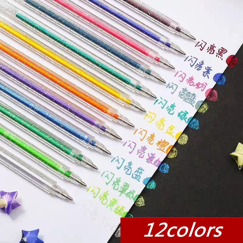 Simpatico pennarello fluorescente glitterato per bambini acquerello Quicksand conto a mano penna Kawaii cancelleria materiale scolastico 2022