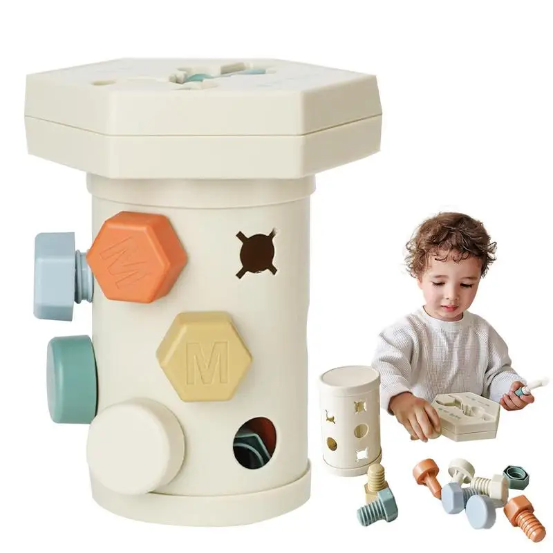 

Nut And Bolt Building Set Kids Tool Kit Building Block Set Montessori Sensory Toys Screwdriver Tool Playset With Magnetic Screw