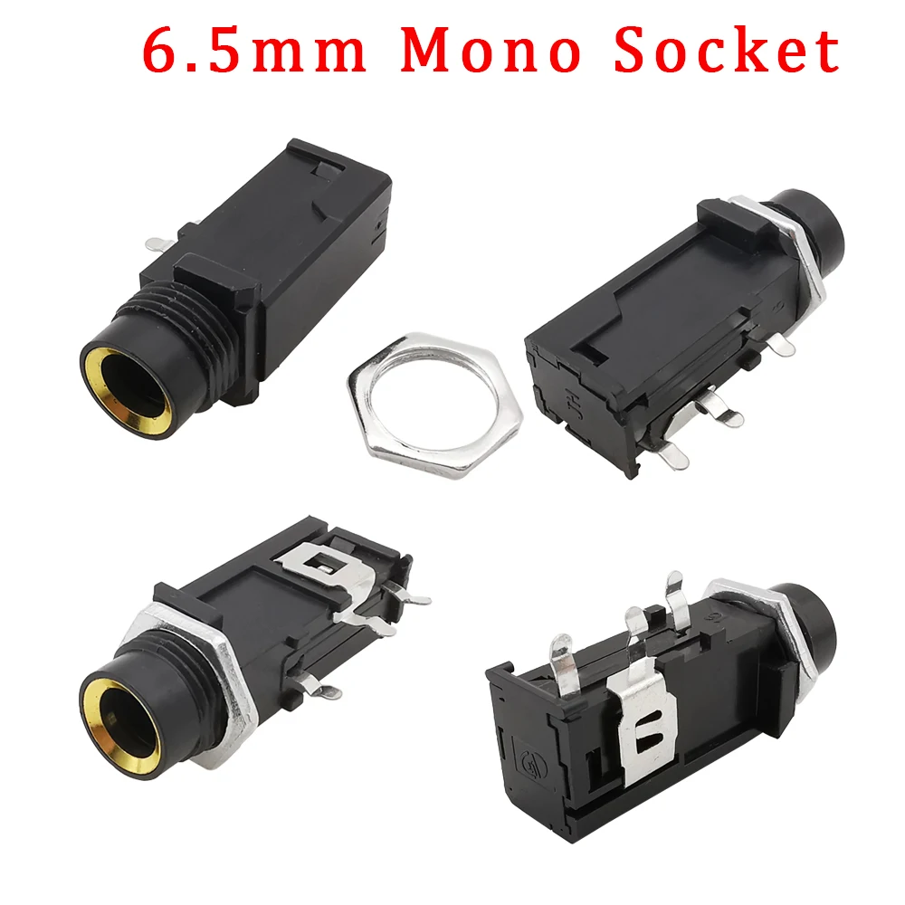 10PcsJack635mmAudioSpeakerConnector14Inch65mm3PinMono