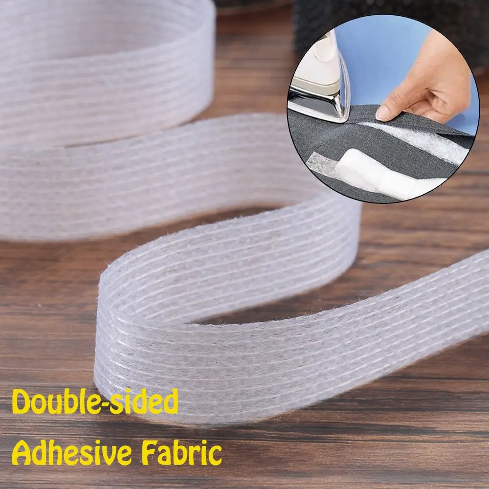 Double-sided Adhesive Fabric Hemming Tape Roll Iron on Clothes Apparel Sewing Roll Hem Tape DIY Sewing Accessories 50 Meters