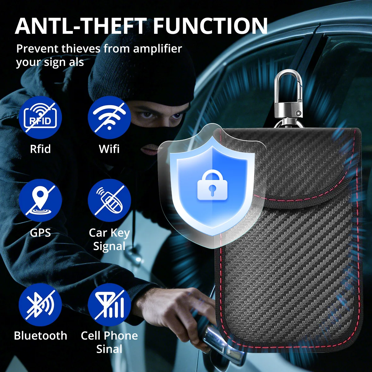 Premium Faraday RFID Blocking Anti-Theft Pouch