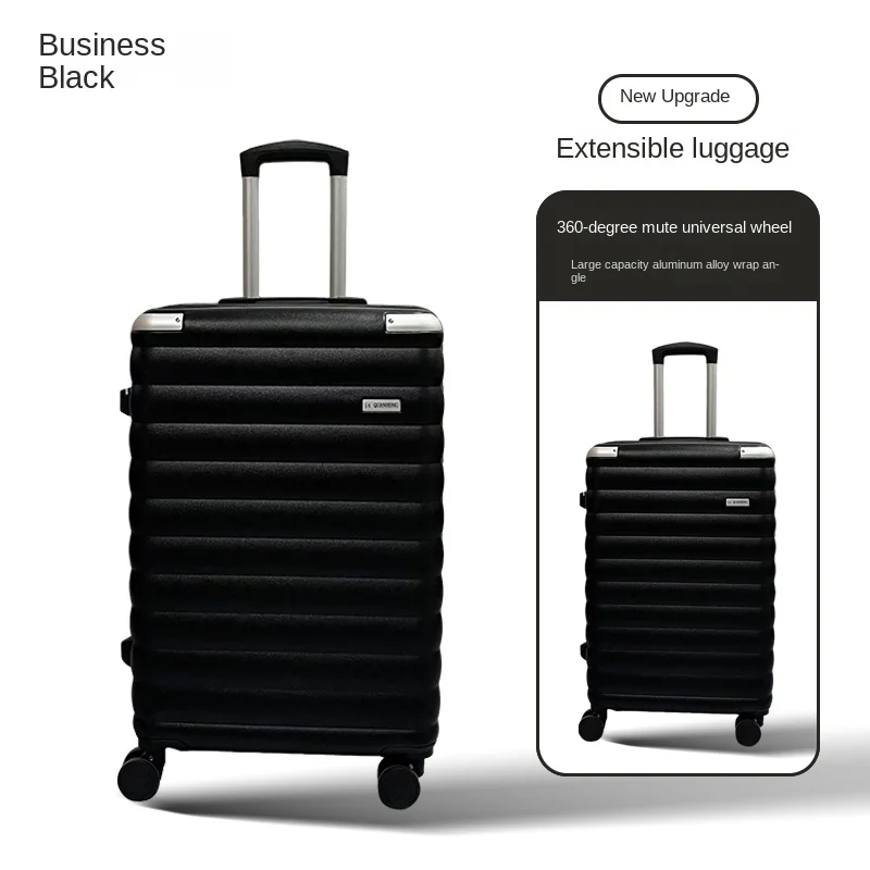 Set Of 2 Luggage Suitcases With Wheels And Telescopic Handle Black Blue_voghion.com