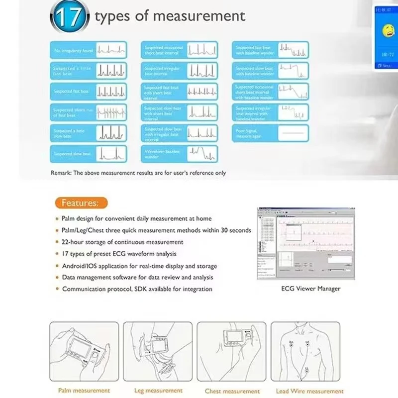 Portable Handheld ECG Whole Body Diagnostic Health Test Scanner Station 12 Lead ECG Health Machine Analyzer