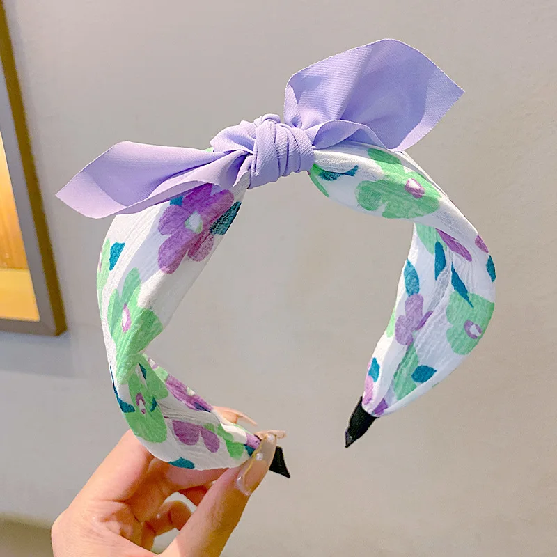 2023 New Children Cute Colors Cartoon Flower Hairbands Girls Lovely Sweet Hair Hoop Wide-brimmed Hairband Bow Kawaii Head Band 1set new girls lovely heart fashion women hairpins children sweet hair clip barrettes headband kids hair accessories