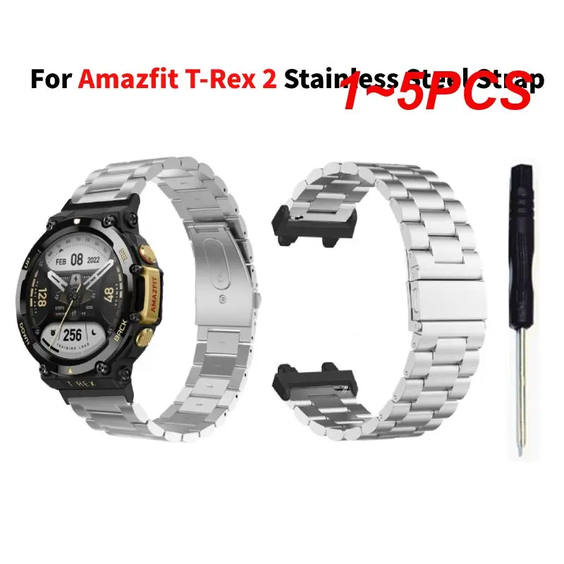 

Metal Stainless Steel Bracelet Replacement Strap For Huami Amazfit T-Rex 2 Smart Watch Band Wristband Smart Accessories