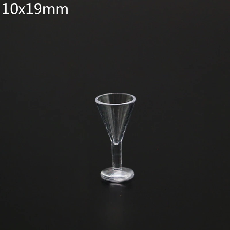 10Pcs Mini Red Wine Cup Simulation Furniture Wine Glass Goblet for Dollhouse Decoration 1:12 Dollhouse Miniature Accessories