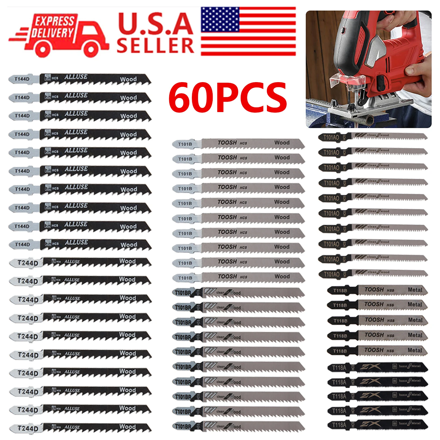 Jig Saw Blade Set HCS Assorted Saw Blades With Tshank Sharp Fast Cut