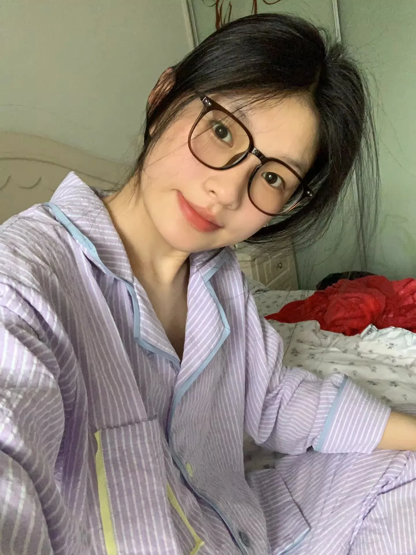 한국 스타일 간단한 줄무늬 긴 소매 잠옷 여성 봄 가을 카디건 긴 바지 캐주얼 홈 의류 세트