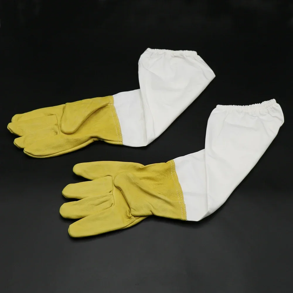A Pair Beekeeping Prevent Gloves Protective Sleeves Ventilated Professional Anti Bee for Apiculture Beekeeper Beehive