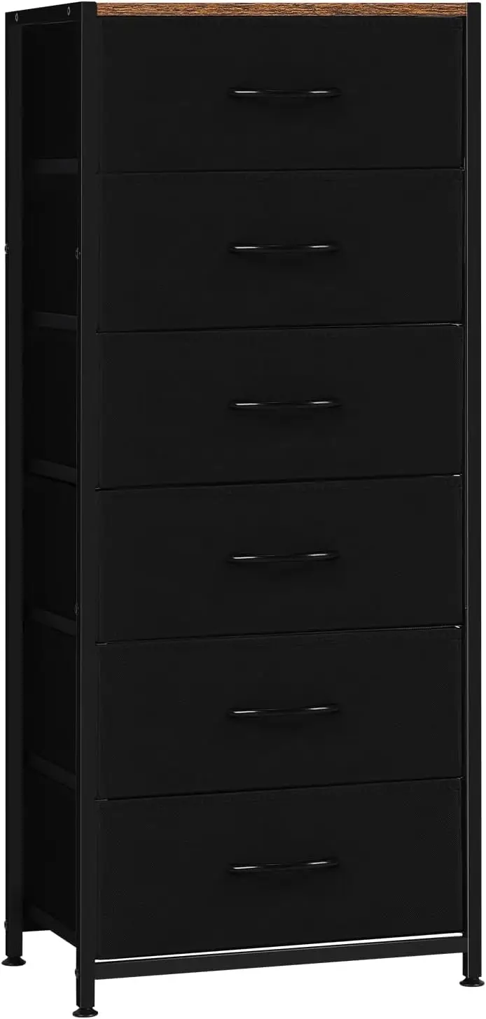 

3/6 Drawers Dresser for Bedroom, Sturdy Steel Frame & Wood Top, Tall Dresser for Bedroom, Hallway, Closet, Living Room