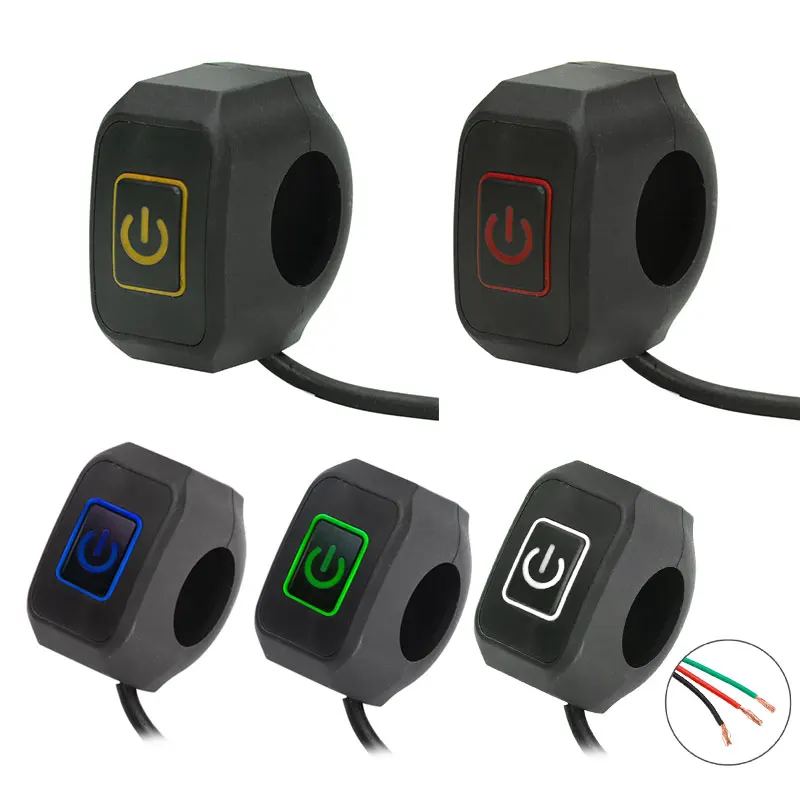 22mm 7/8'' Waterproof Control Switch Button with LED Backing Light for Electric Star Kill Sur-Ron Motorcycle Handlebar |