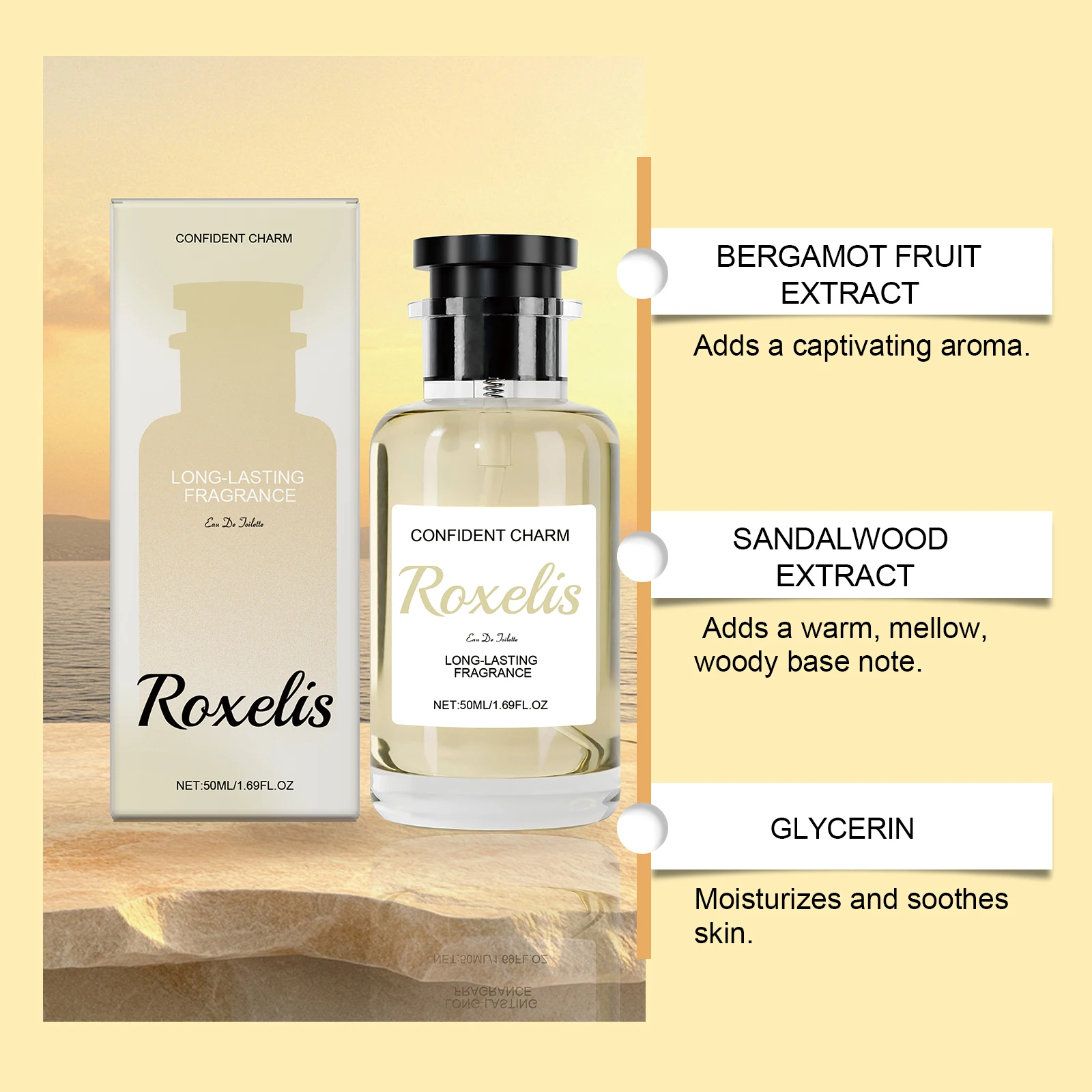 Roxelis Long-lasting Wood Bergamot Eau De Toilette Unisex Fragrance_voghion.com