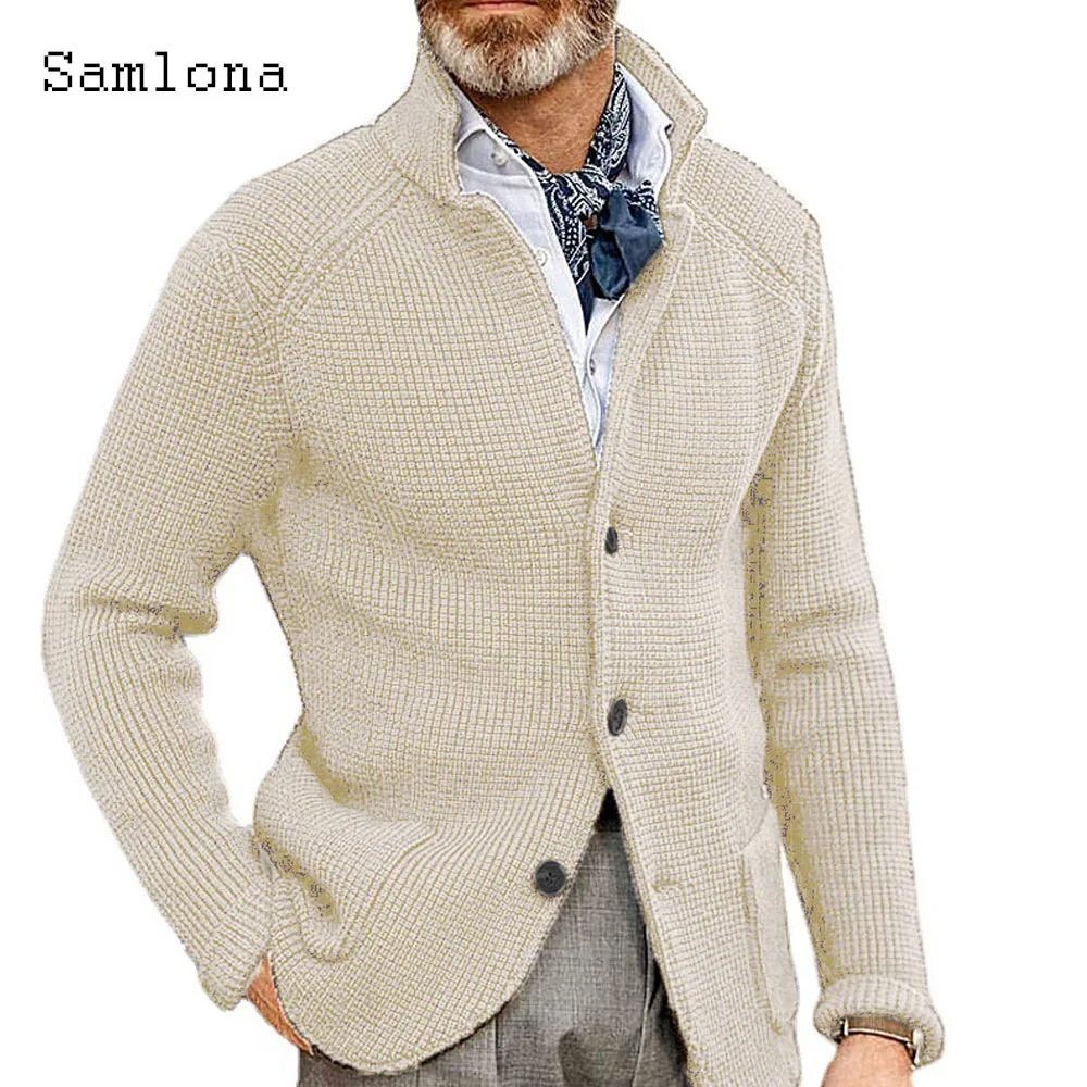 Plus Size 4xl 5xl Men Autumn New Knitting Sweaters Winter Warm Coats Mens Basic Top Cardigans Pocket Design Sweater Jumpers