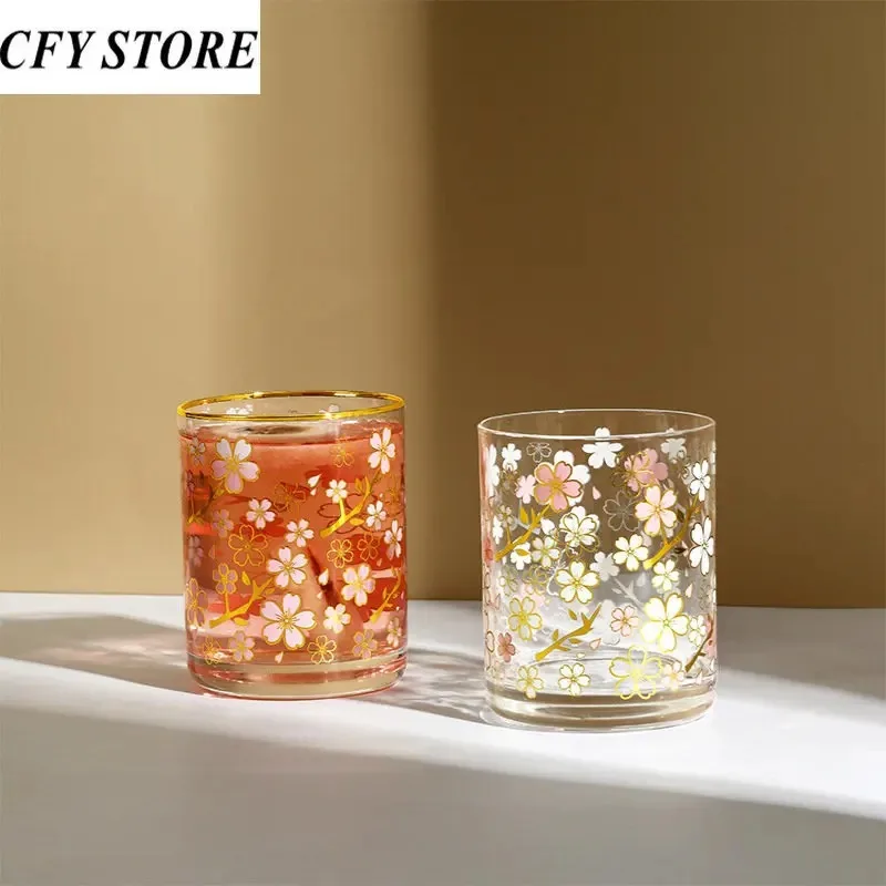 396ml Cold Water Color Changed Glass Cups Round Mouth Coffee Mug Wine Glass Gradient Color Girl Mug