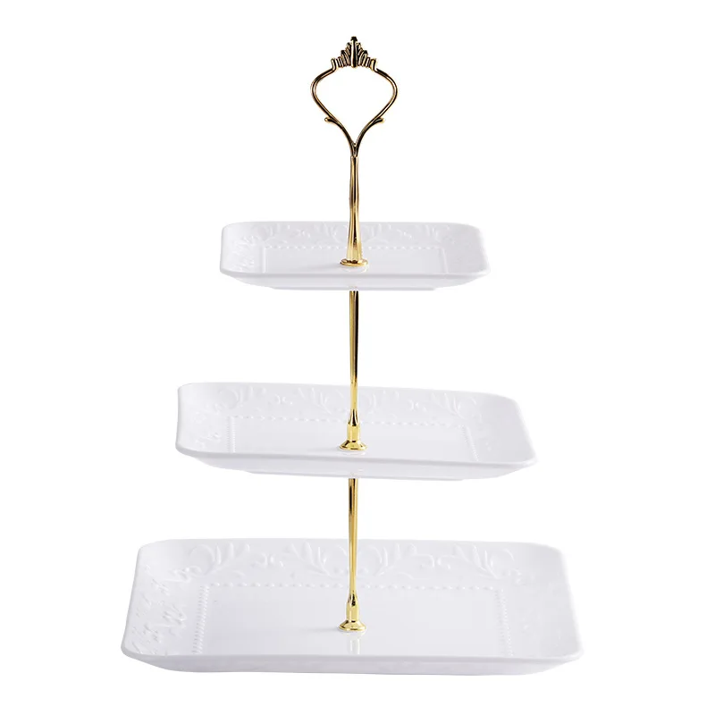 3 layer fruit plate wedding cake stand afternoon tea dessert table decoration plastic dry fruit plate Phnom Penh cake