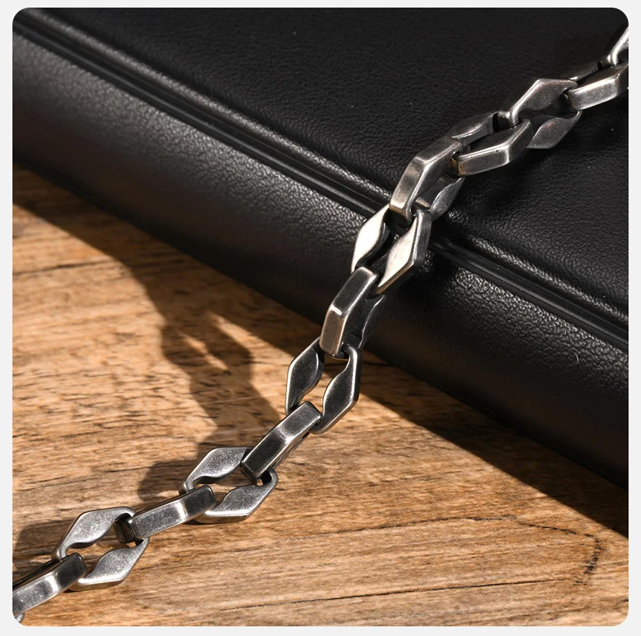 Vnox klobige handgefertigte Gliederkettenarmbänder für Männer, Rhombus Links Armband, Punk Rock Schmuck Geschenk – Detail 7