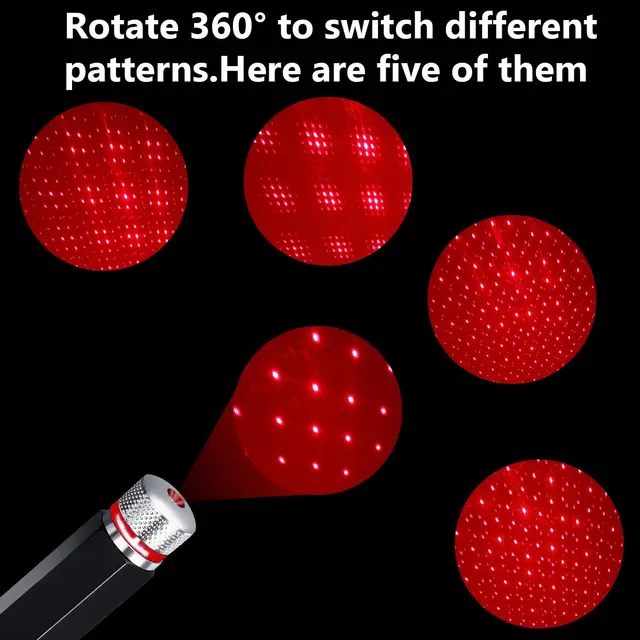 Romantico LED Car Roof Star Night Light Projector Atmosphere Galaxy Lamp USB lampada decorativa regolabile Car Interior Decor Light 4