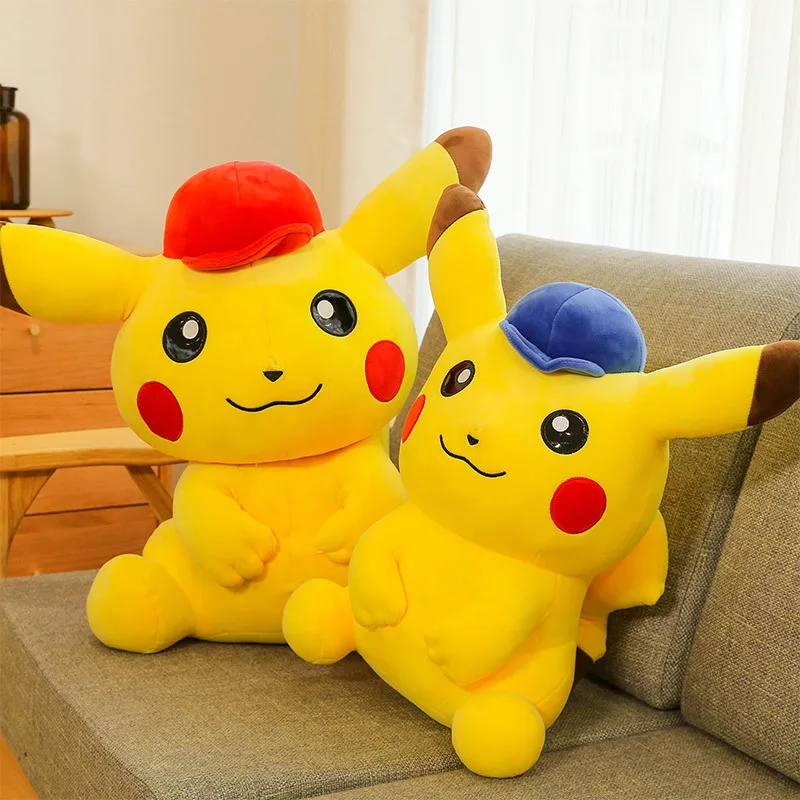 Pokemons fofos Brinquedos de pelúcia para crianças, boneca fofa detetive  Pikachus recheada, presentes kawaii, 28cm, quente - AliExpress