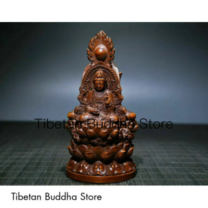 

Chinese Tibetan Buddhist wood carving yabbufo statue of Boxwood