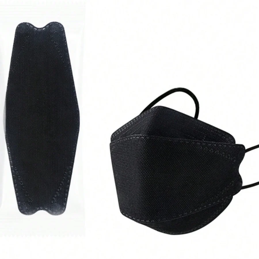 Achetez masque réutilisable en tissu pour adulte, noir et blanc côte à côte, vue de profil