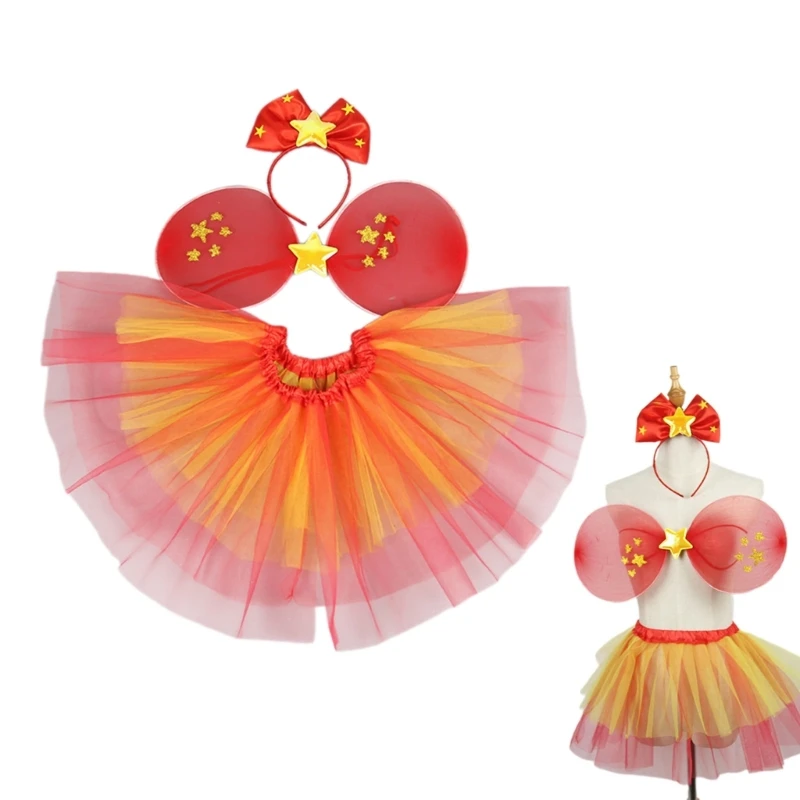 

B36D Girls RolePlay Butterfly Costume Fairy Wing Angel Wing Tutus Skirt Headbands