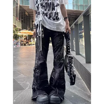 Women’s Y2K Patchwork Flare Jeans 1