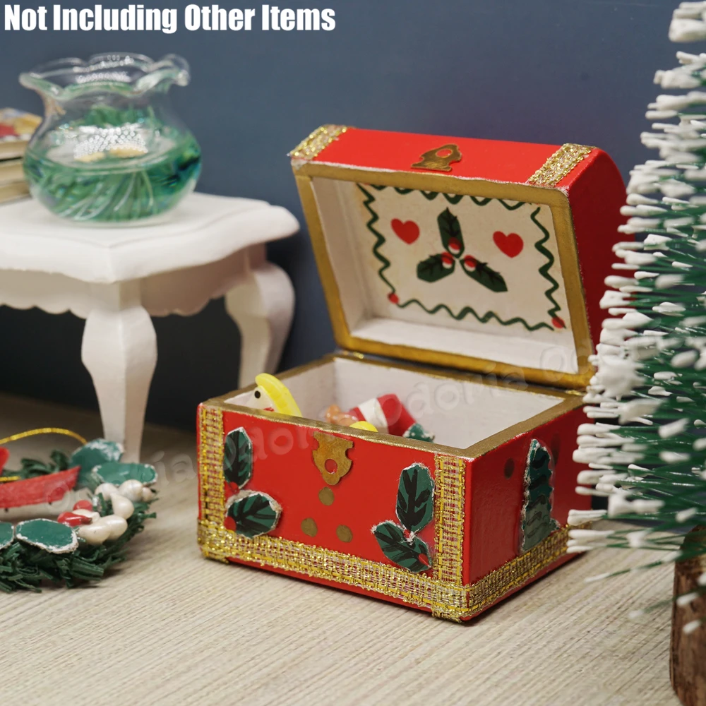 Miniature Gift Wrap Elf Prop Gift Box Miniature Scissors Dollhouse