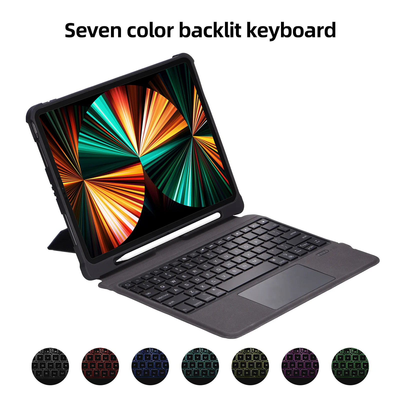 Detachable Keyboard Case For iPad 10.2 10.5 Air 3 4 5 10.9 10th Generation,For iPad Pro 11 12.9 Wireless Keyboard Backlit Cover cb5feb1b7314637725a2e7: English No Backlit|English With Backlit