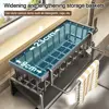 Kitchen Storage Rack Useful Self-draining Sink Shelf Sponge Holder Organizer Hanging Soap Basket Bathroom Cosmetic Shelf 4