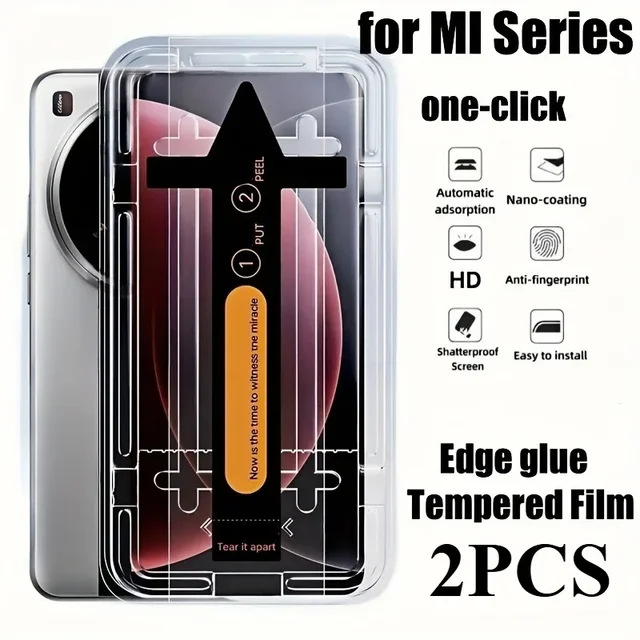 2Pcs One-click Tempered Glass for Xiaomi 15 14 Ultra Easy Install Screen Protector For Xiaomi 13 12 Pro 13 14T Pro 11 Lite Glass