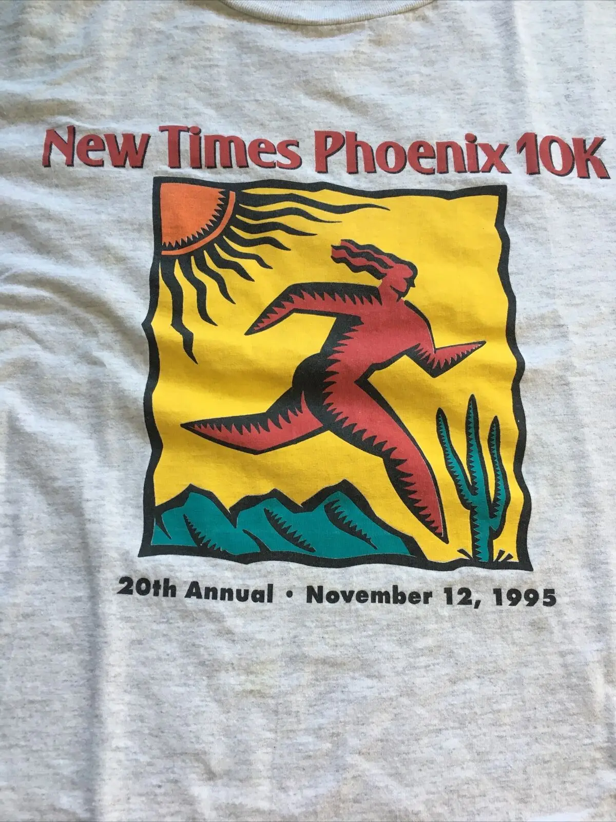"Phoenix New Times" Arizona, T-Shirt 10 K, 1995, Extra-Large, Miro