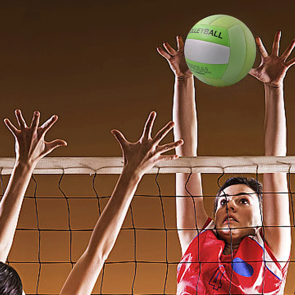 BYAOSUN Palla Da Pallavolo Morbidataglia 5 | Per Beach Volley, Interni Ed Esterni | Verde E Rosa | Ideale Per Principianti E Adolescenti - 3