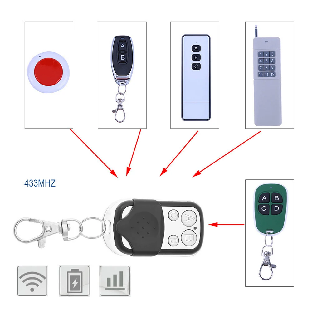 Metal Push Button Remote Control Transmitter ABCD / Lock Unlock 4Button 433MHz U