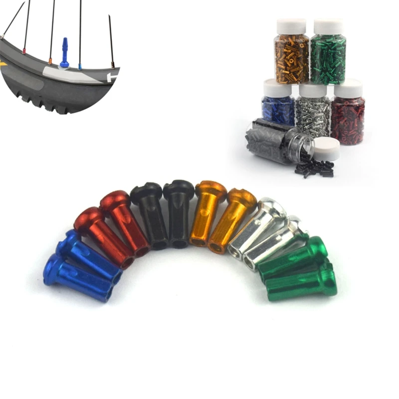 Bike Spokes Nipples 60Pcs Nipples 14mm High Strength Colorful Spokes Nipple Bike Spoke Caps