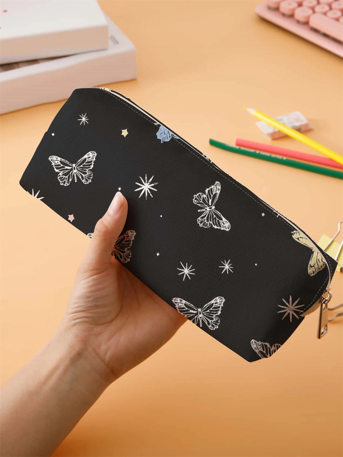 Small pencil case, large capacity pencil case, multifunctional stationery storage bag, student school organization supplies