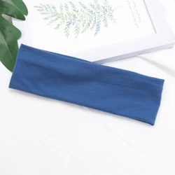 Elastic Cotton Sports Headband for Women - Versatile Hair Accessory for Gym, Running, Yoga, and Makeup (Blue)
