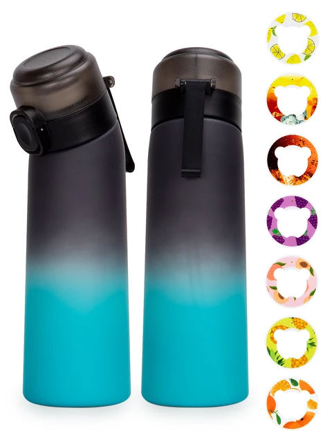 1pc 650ml Flavored Water Bottle with Random 1 Flavour Pods Air Water Bottle Frosted Black Air Camping Fitness Sport Cup 1pc 650ml Flavored Water Bottle with Random 1 Flavour Pods Air Water Bottle Frosted Black Air Camping Fitness Sport Cup