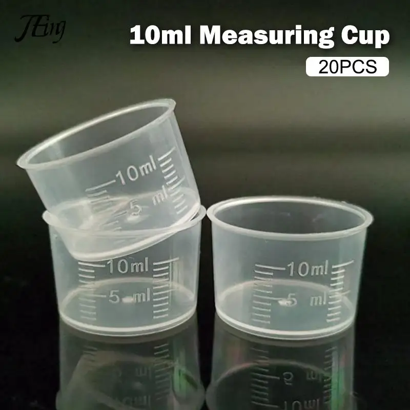 

20Pcs 10ml Measuring Cup Clear Disposable Liquid Volumetric Measurement Cup Graduated Measure Beaker Kitchen Baking Tool