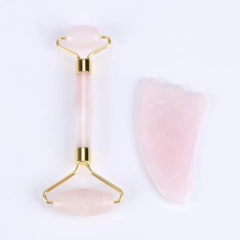 

2pcs/kit Gua Sha Skin Scraping Massager For Face Care Jade Rollers Beauty Health Chin Lifting Natural Stone Gouache Massage